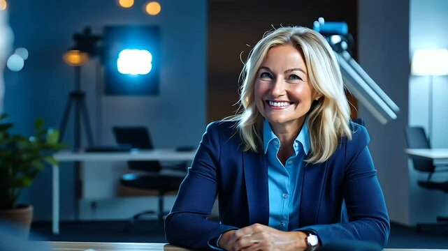 A journalist conducts an in-depth interview with a specialist in a professional studio setting.