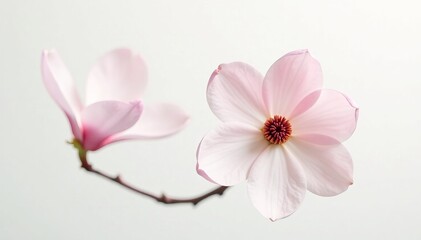 Obraz premium Single magnolia blossom isolated on white backdrop, decorative, petal, garden