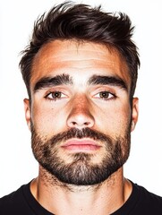 Fototapeta premium A photo showing the faces of young white men in their 20s and 30s. Please ensure the image is in accordance with relevant policies and guidelines.