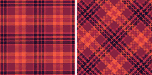 Iridescent Rouge Seamless Madras Plaid with Vivid Midnight accents Textile Design