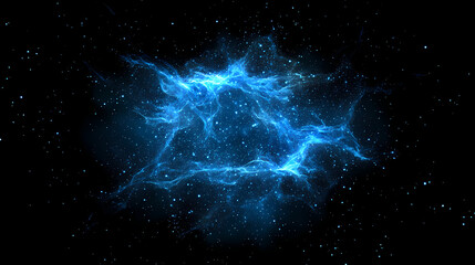 Captivating abstract blue sparkling particle background for creative design. Cosmic Glow. Illustration