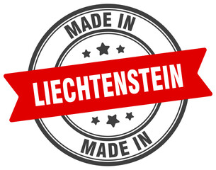 Made in Liechtenstein round sign. Made in Liechtenstein stamp.