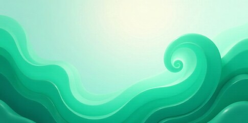 Soft gradient backdrop with swirling aqua and emerald shapes, modern, background, green