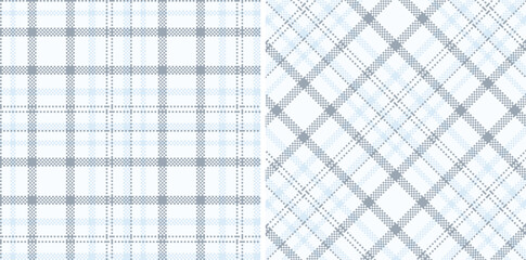 Light Pale Grey Seamless Madras Plaid with Metallic Bluey Grey accents Textile Design