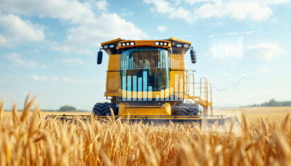 Fototapeta premium wheat field data analysis agriculture