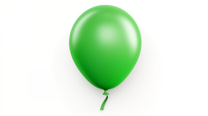 Single Green Balloon Isolated on White Background