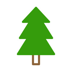 Simple Evergreen Tree Illustration with White