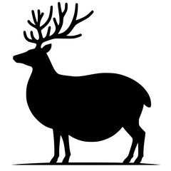 Fat deer silhouette
