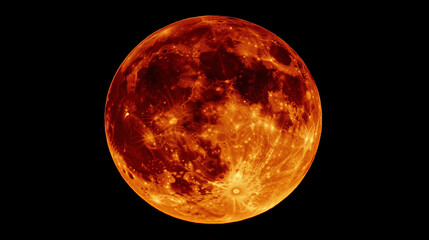 Obraz premium A close-up of the full moon, showing its detailed craters and glowing against the dark sky.