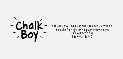 Groovy Raw Font. Simple and Playful Alphabet. Editable vector. Black and White. Typography fit for poster, school design, etc.