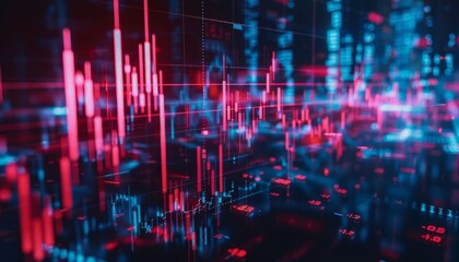 Fototapeta premium Real time trading charts on a cryptocurrency exchange platform for seamless transactions