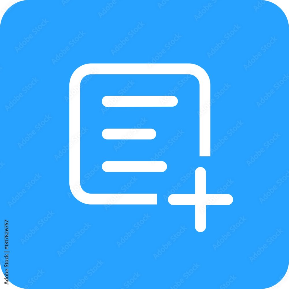 Aufkleber adding a new item to your list a simple clean design with a bright blue background and white iconogr