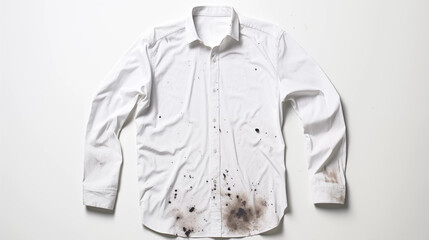 Dirty White Shirt Mud Stains Laundry Cleaning Messy Clothing
