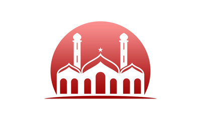 Mosque ramadhan silhouette design vector