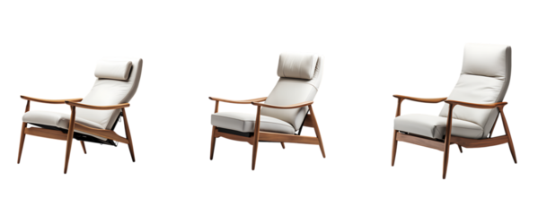 A Set of Stylish Wooden Armchairs PNG Cutout with Transparent Background for Graphic Designers