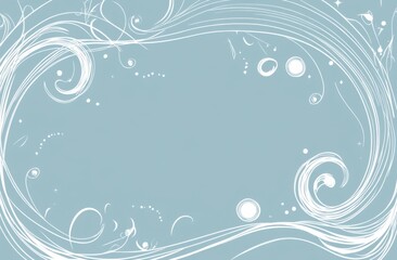 Cute and simple line art of white swirls and shapes on a light blue background