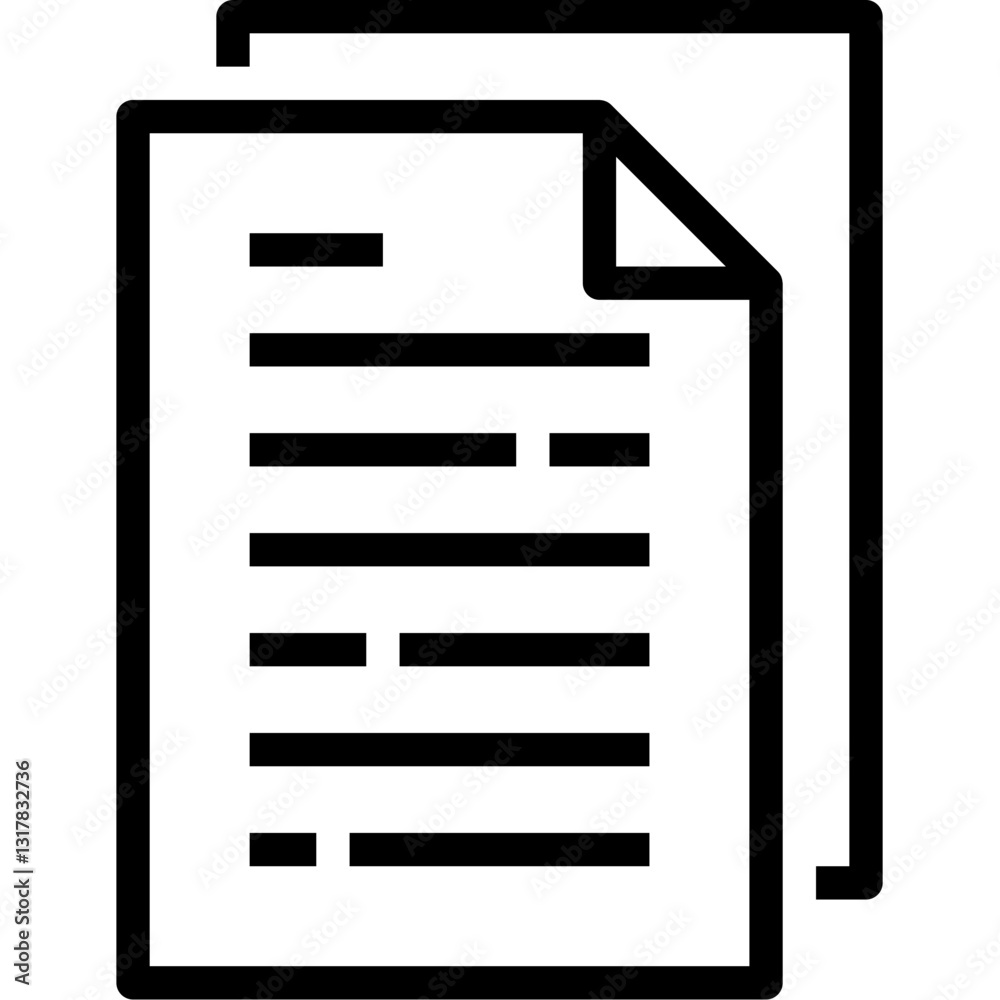 Aufkleber two documents side-by-side, neatly stacked, representing organized information and efficient workflo