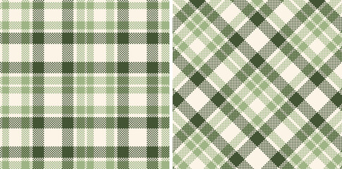Soft Very Light Pink Seamless Madras Plaid with Light Greenish Grey accents Textile Design