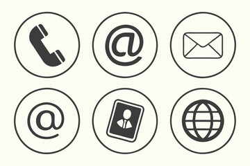 Simple Contact Icons for Websites and Applications