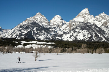 Cross country skiing; Grand Teton NP; Wyoming