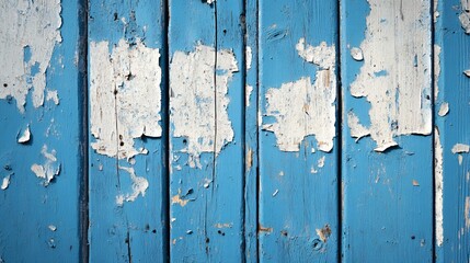 Weathered Blue Paint on a Textured Wood Plank Wall - Vintage Aged Rustic Background