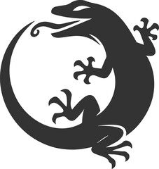 Lizard flicking its tongue out vector silhouette