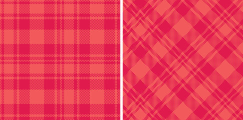Modern Soft Grapefruit Seamless Madras Plaid Textile Design