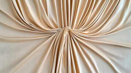Beige Fabric Draped and Gathered in Soft Folds With Subtle Texture and a Smooth Surface Ideal for Background or Design Element