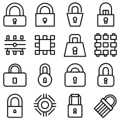 lock icon set