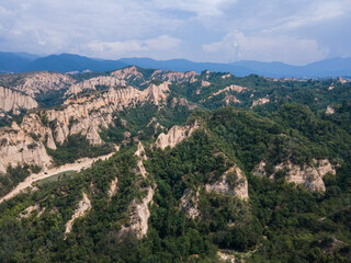 Fototapeta premium Aerial view of historical town of Melnik, Bulgaria