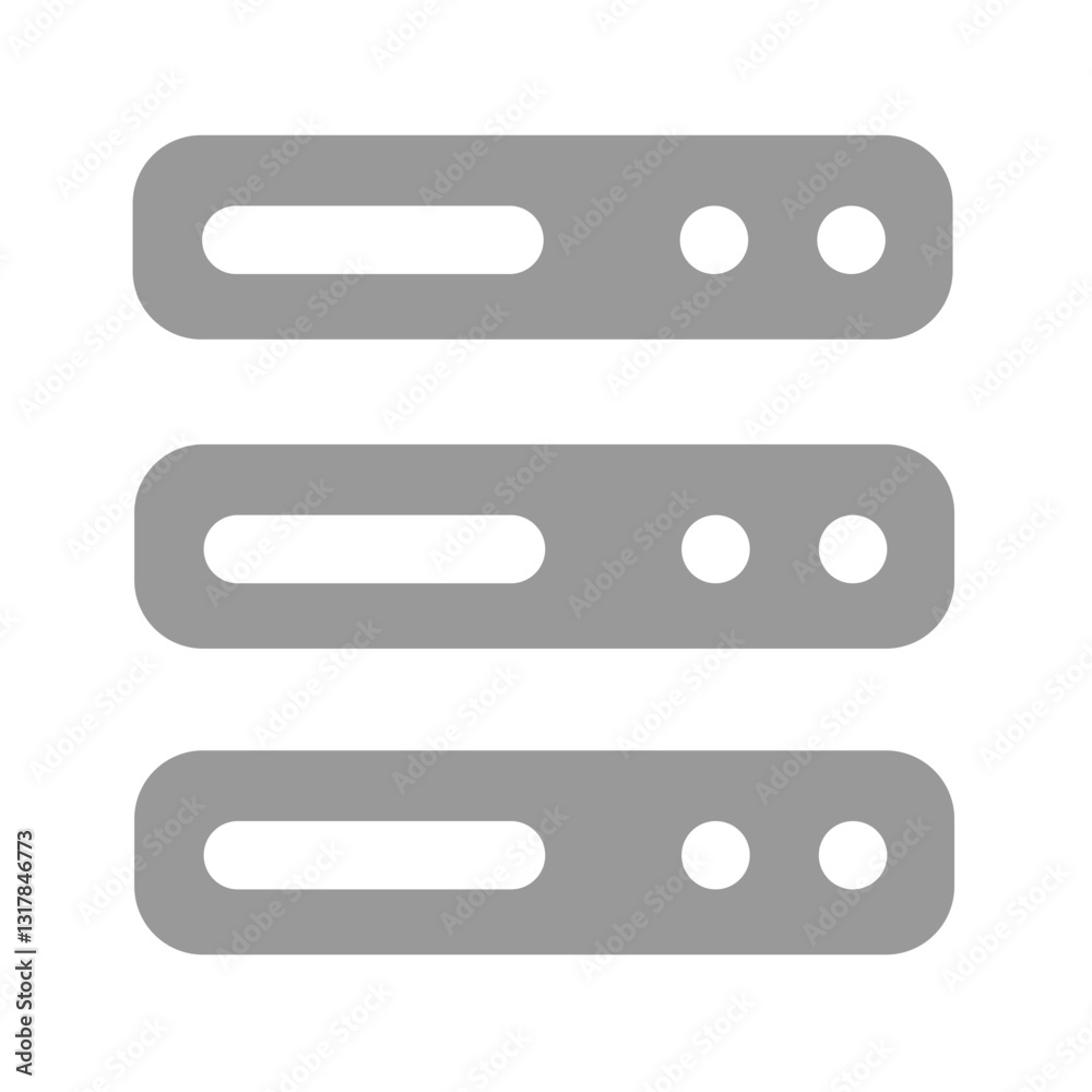 Poster three grey server racks represent data storage, secure network infrastructure, and reliable cloud co