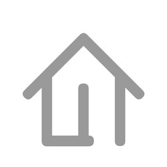 A Cozy Grey House Icon Representing Home Sweet Home, Simple Minimalist Design With Soft Lines And A Muted Color Palette