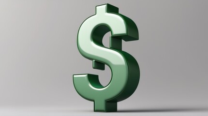 Obraz premium * A 3D Dollar Sign in Green: Symbolizing Wealth, Finance, and Economic Success *