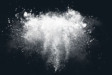 Abstract design of white powder particles explosion cloud