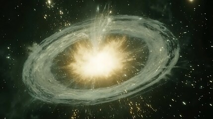 Fototapeta premium An animated illustration of a bright luminous celestial explosion event