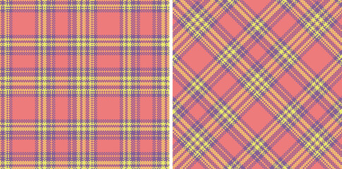 Modern Bright Dark Lavender Seamless Madras Plaid Textile Design