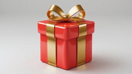 Obraz premium A beautifully wrapped gift box with a golden bow, perfect for celebrations and festive occasion