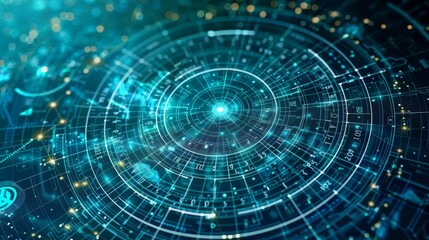 Fototapeta premium Futuristic stock market trading floor featuring advanced ai driven trading platforms and technology