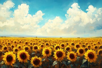 Obraz premium Vibrant Sunflower Field