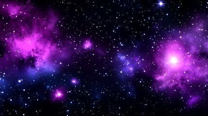 Naklejka premium Beautiful colorful stars and nebulae fill the deep black space