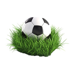Obraz premium Soccer ball in green grass a classic sports image