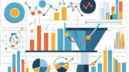 Data Visualization: A compelling visualization of data, presented through a variety of charts and graphs, showcasing key insights and trends in a clear and concise manner.