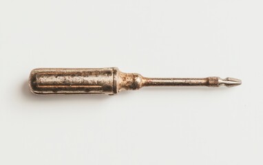 Fototapeta premium Rusty Metal Screwdriver on White Background