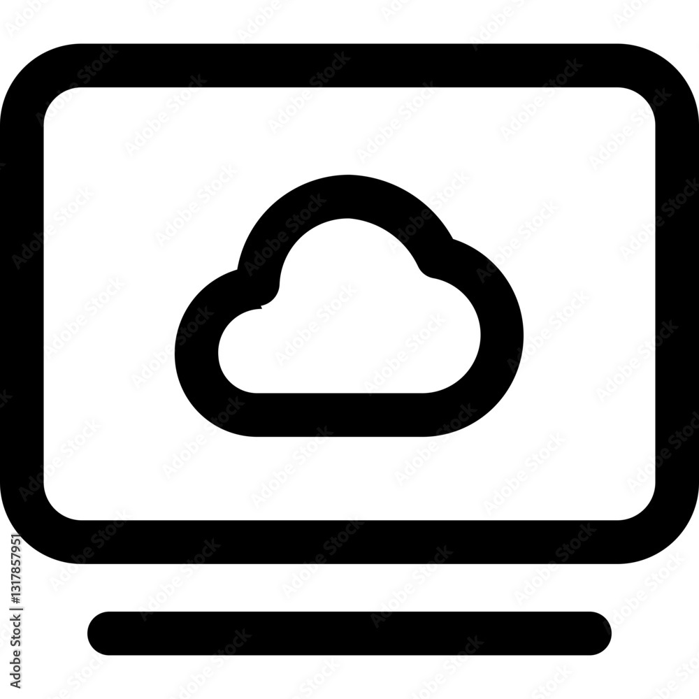 Poster cloud computing visualized a simple icon depicting effortless data storage and accessibility, showca