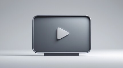 Fototapeta premium Minimalist Media Player Interface with Play Button on a Clean Background