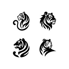 tiger logo black and white