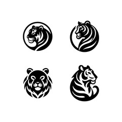 tiger logo black and white