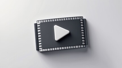 Fototapeta premium Filmstrip with Play Button: Modern Media Icon for Video and Entertainment Content
