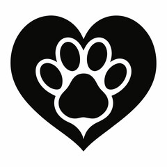 paw print heart