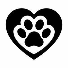 paw print heart